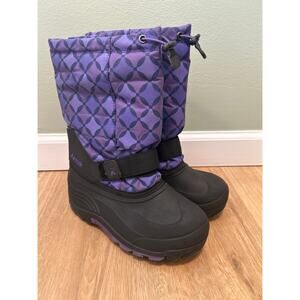 Kamik Big Girls 5 Waterbug Snow Boot Winter Waterproof Purple Insulated Pattern